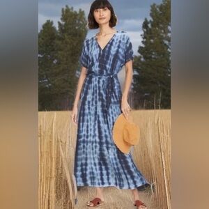 Knox Rose Blue Tie-Dye Maxi Dress Size Small
